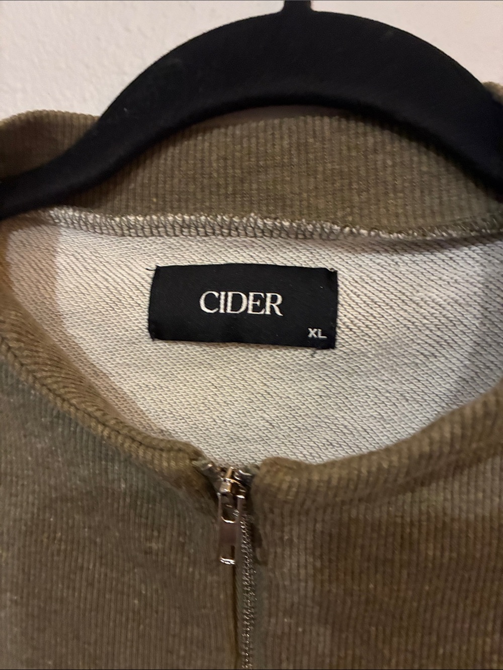 Cider Cropped Olive Half-Zip Sweatshirt - Picture 2 of 6